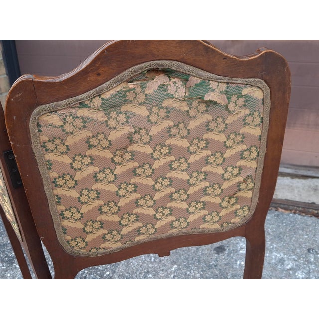 Early 20th Century Louis XV Style Carved Walnut Two-Fold Small Screen For Sale - Image 10 of 10