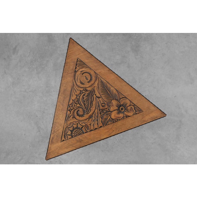 Art Nouveau Triangular Side Table in Carved Wood, 1890s For Sale - Image 6 of 13