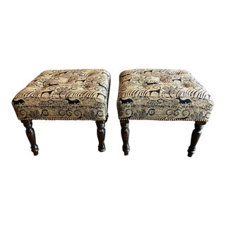 Vintage English Regency-Style Ottomans - a Pair For Sale