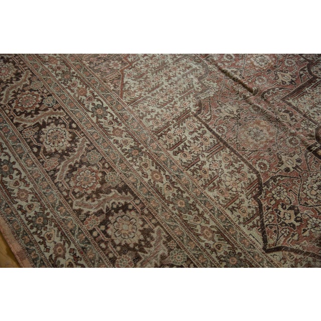 Vintage Distressed Tabriz Rug - 12'8" X 14'4" For Sale - Image 10 of 13