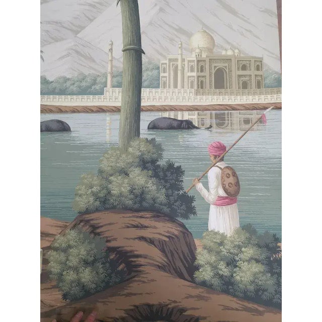 Not Yet Made - Made To Order 36" * H96" * 13ps, Eearly View of India Panoramic Wallpaper, 13-Panel Panoramic Set (Sold Per Panel) For Sale - Image 5 of 13