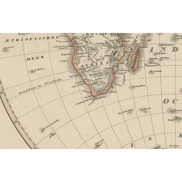 Western & Eastern Hemisphere Maps with World Double Hemisphere Engravings, 1857, Set of 2 For Sale - Image 4 of 17