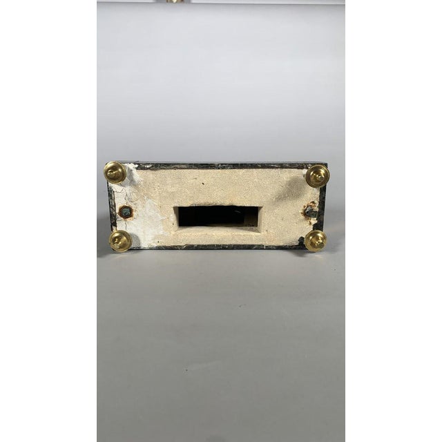 Metal Empire or Directoire period clock depicting a woman reading, 19th century For Sale - Image 7 of 9