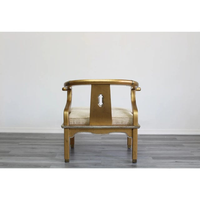Gold A Pair of Vintage Chinoiserie Chairs Attributed to James Mont For Sale - Image 8 of 12