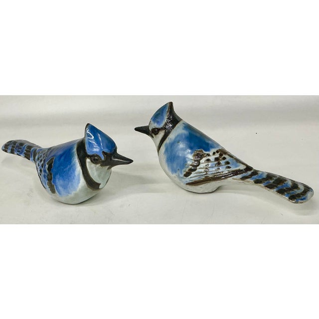 Pair of Ceramic Blue Jay Bird Figurines by Anderson Design Studio For Sale - Image 4 of 12