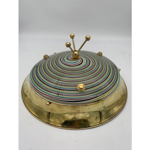 Metal Italian Ceiling Light from Effetre, 1960 For Sale - Image 7 of 7