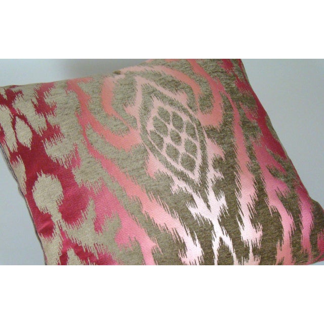 Raspberry Mocha Silk Velvet Ombre Ikat Bolster Pillow Cover Chairish