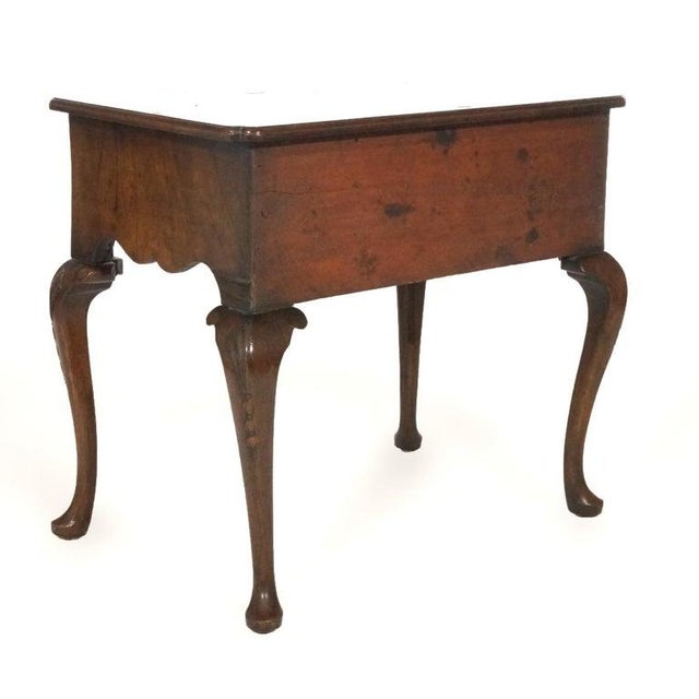 Antique English Queen Anne Carved Mahogany & Satinwood Inlaid Low Boy 18th C For Sale - Image 11 of 18