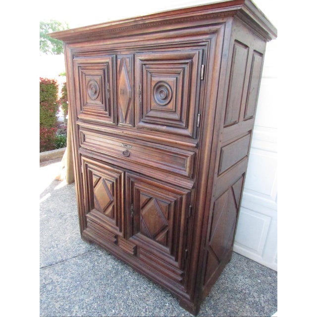 18th. Century Paneled French Armoire From Normandy For Sale - Image 11 of 18
