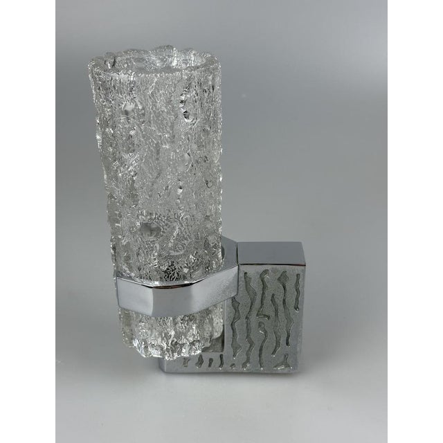 Brutalist Wall Light in Glass and Chrome, Germany, 1960s For Sale - Image 9 of 15
