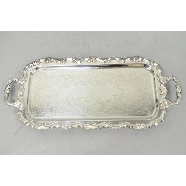 Vintage Bristol 132 Victorian Silver Plated Narrow Serving Platter Bar Tray For Sale - Image 15 of 15