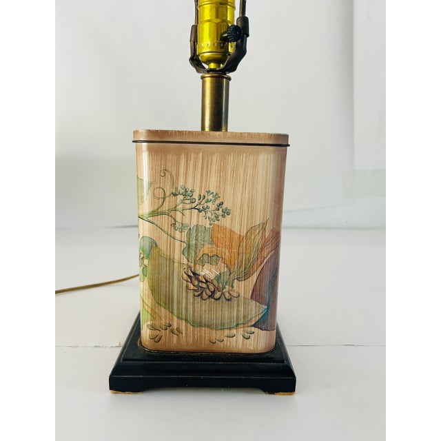 Victorian Vintage Midcentury Tin Table Lamp Fruit Design by Louise Carling For Sale - Image 3 of 7