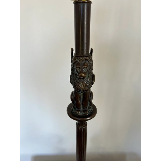Vintage Bronze Winged Lion and Paw Table Lamps - a Pair For Sale - Image 9 of 12