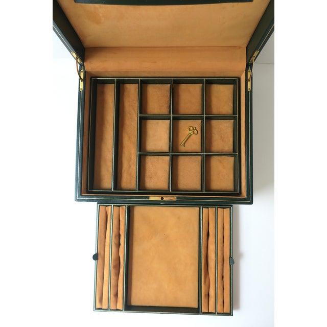Italian Leather Jewelry Box, Late-20th Century, Italy For Sale - Image 13 of 17