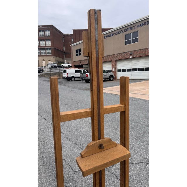 Wood 1990s Solid Oak English Easel Restoration Hardware for Television For Sale - Image 7 of 7