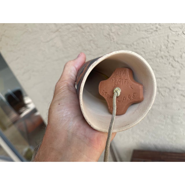 1970s 1970s Native American Folk Art Style Usa Pacific Stoneware Inc Bell Chime For Sale - Image 5 of 5