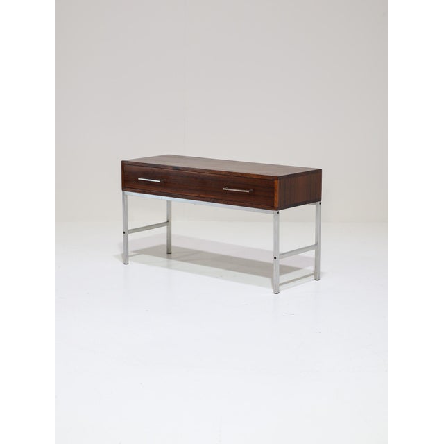 Rare small chest of drawers with one drawer, model 440 produced by Aksel Kjersgaard in Denmark, 1960s. This low cabinet is...