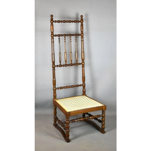 Antique French Walnut Bobbin-Turned Nursing Chair or Side Chair For Sale - Image 11 of 12