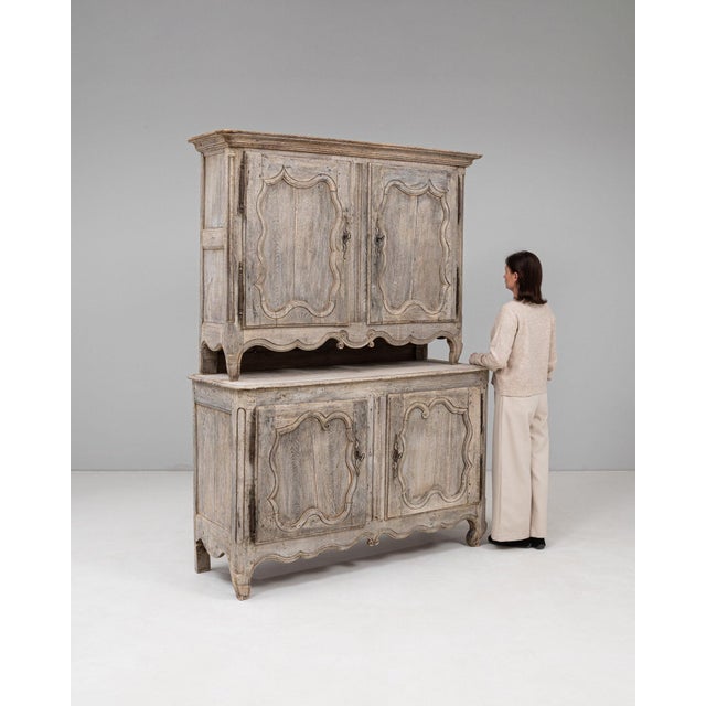 This piece presents as a buffet, distinguished by whitewashed weathered wood, arched panel doors. Dating to 1820s and...