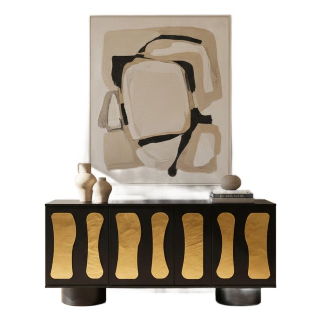 Charlize Modern Sideboard in Black and Gold For Sale
