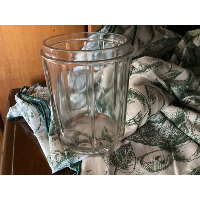1920-30 Hoosier Pressed Glass Cannister and Chrome Lid With Knob For Sale - Image 9 of 9