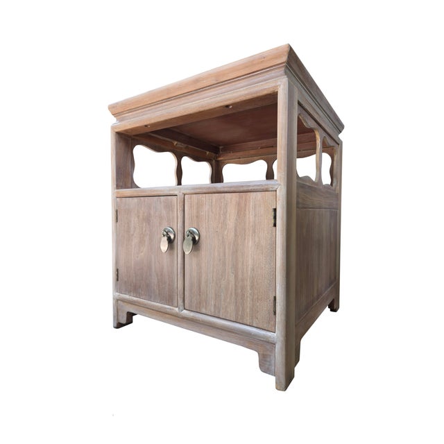 Mid 20th Century Pair of Cerused Walnut "Far East" Restored Nightstands/End Tables by Michael Taylor for Baker Furniture For Sale In Detroit - Image 6 of 14