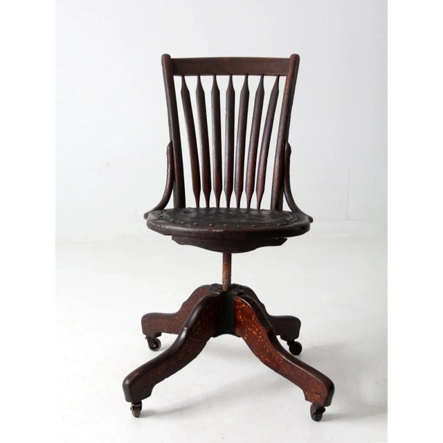 19th Century Swivel Desk Chair For Sale - Image 9 of 12
