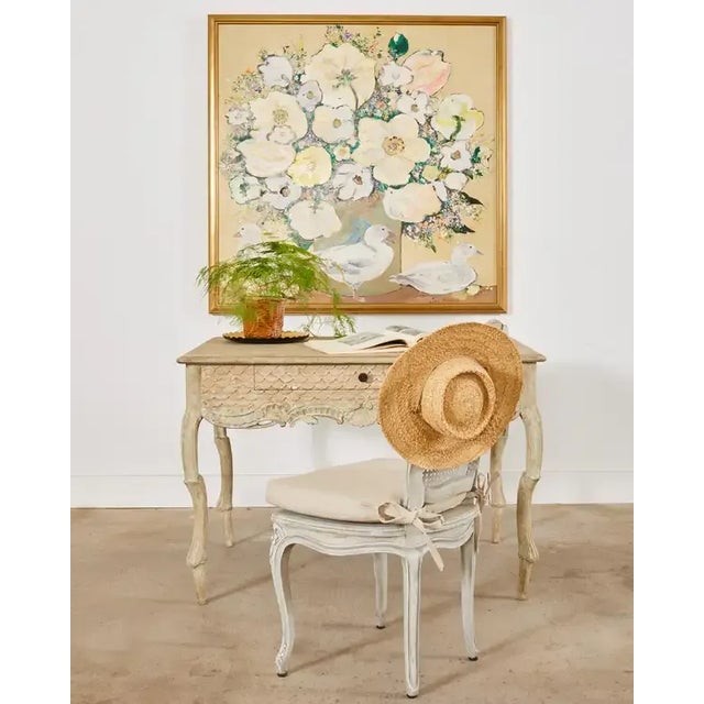 Sublime rococo style lacquered library table or writing table desk crafted by Hendrix Allardyce Hollywood, California. The...