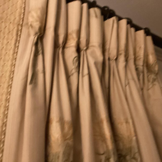 Vintage Fabric Drapes With Flower Print- Set of 2 For Sale - Image 9 of 9