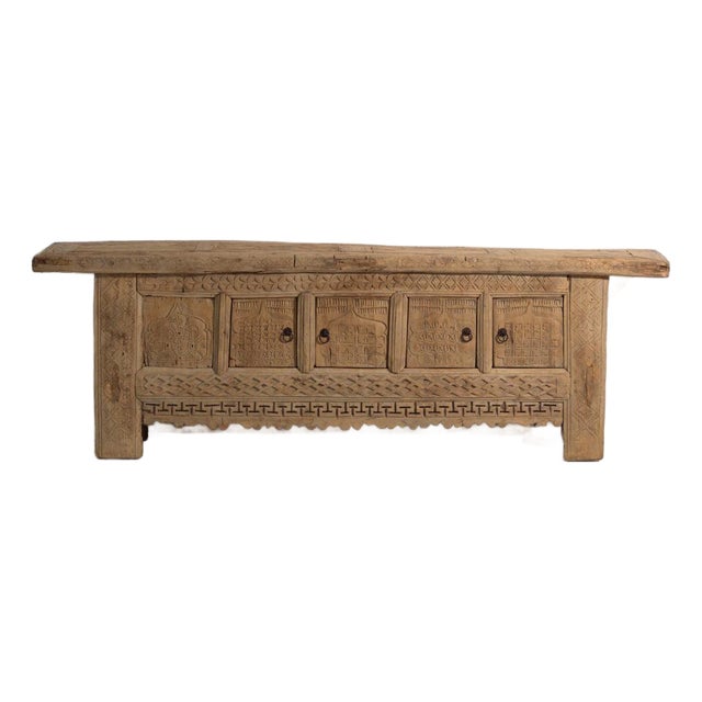Antique Carved Pine Sideboard For Sale