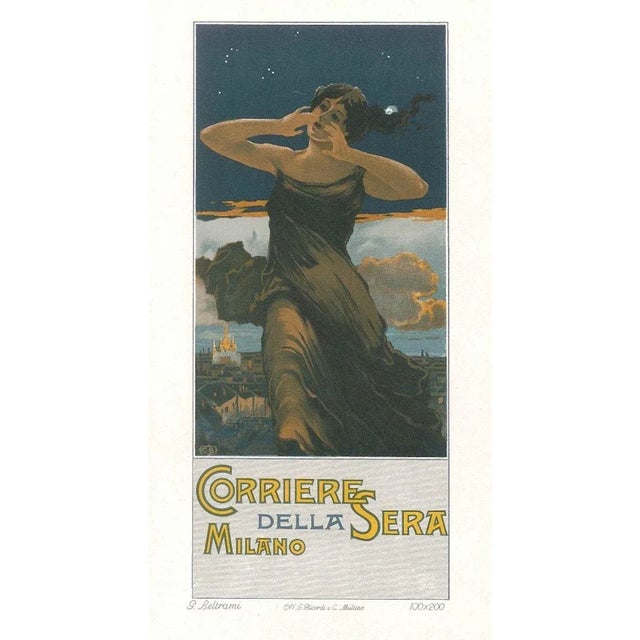 Corriere della Sera - Original Advertising Lithograph by G. Beltrami - 1910 1910 For Sale - Image 3 of 3