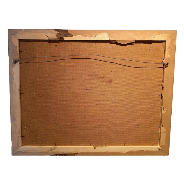 Yellow Sz Vago Jolan 1969 Folk Art Oil Painting, Framed For Sale - Image 8 of 8