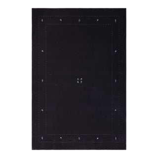 Contemporary Gabbeh Grayish Blue Wool Rug - 8'3''x10'0'' For Sale