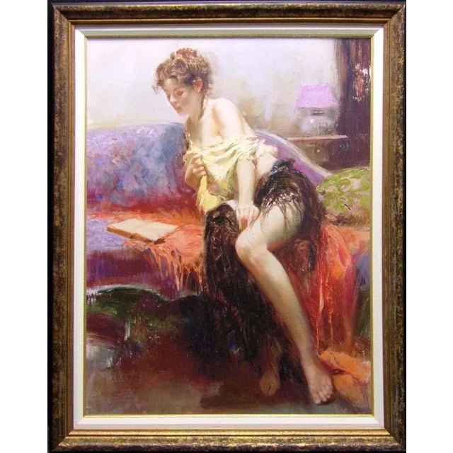 Pino "After Midnight"on Canvas Hand Signed & Embellished W/ Custom Frame For Sale