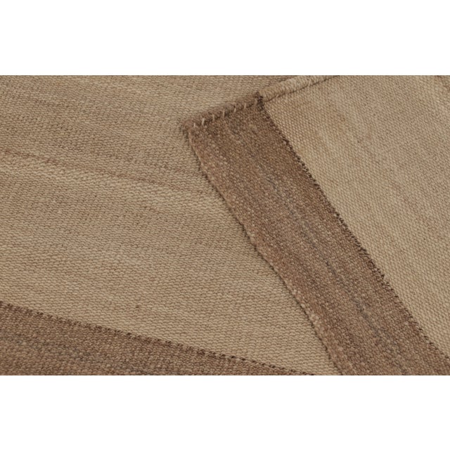 Beige Rug & Kilim’s Contemporary Kilim With Tonal Stripes in Beige & Brown For Sale - Image 8 of 8