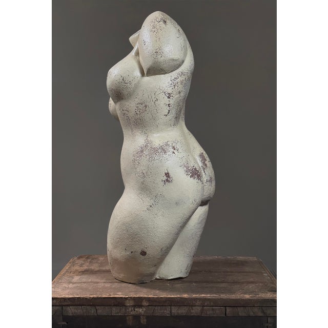 Antique Modernist Art Deco Venus Female Torso Figurative Sculpture For Sale - Image 4 of 12