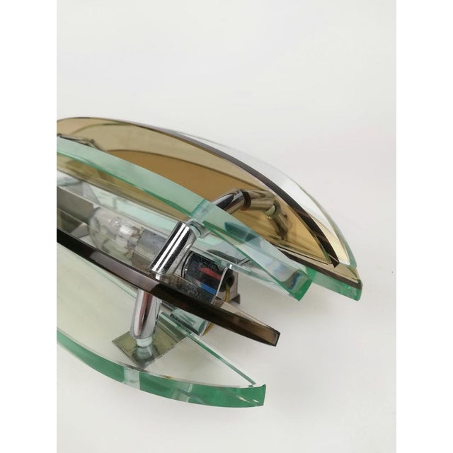1970s Wall Sconces in Colored Glass and Chrome from Veca, Italy, 1970s, Set of 2 For Sale - Image 5 of 18