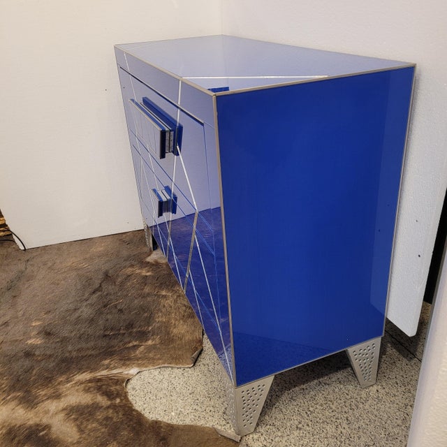 Art Deco Chest of Drawers in Blue Crystal, 19th Century For Sale - Image 10 of 18