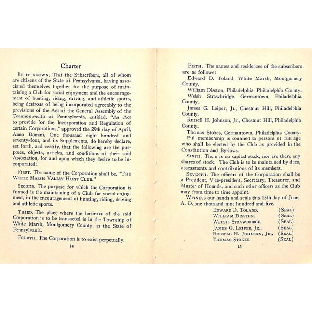 Paper "White Marsh Valley Hunt Club" 1915 For Sale - Image 7 of 11
