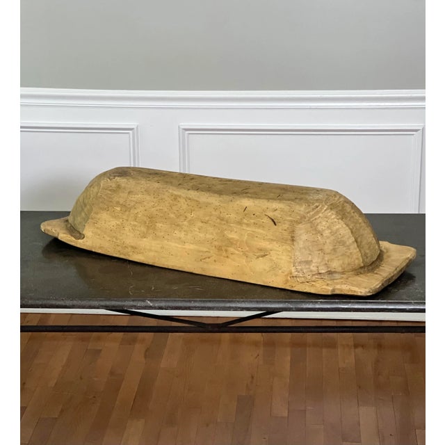 19th Century Primitive Swedish Hand-Carved Trough Style Wooden Dough Bowl For Sale In Philadelphia - Image 6 of 12