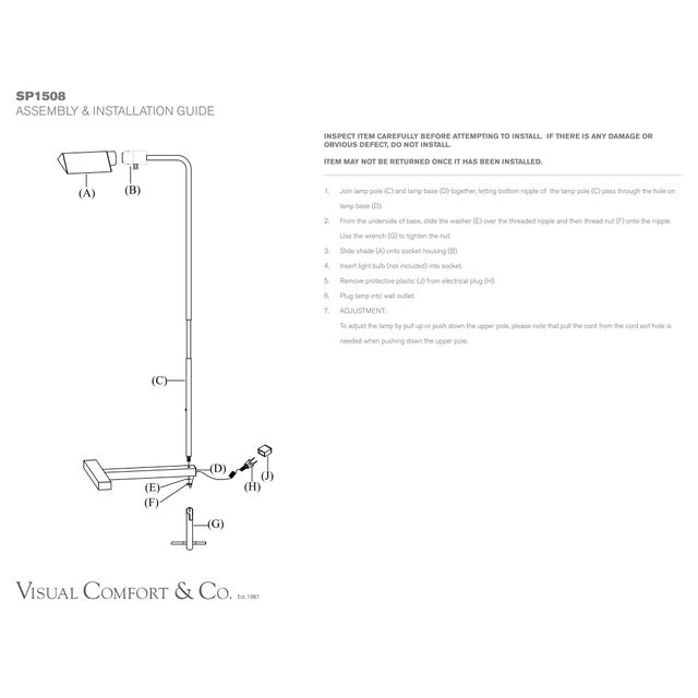 Pre-Owned William Pharmacy Floor Lamp by J Randall Powers for Visual Comfort in Polished Nickel For Sale - Image 10 of 10