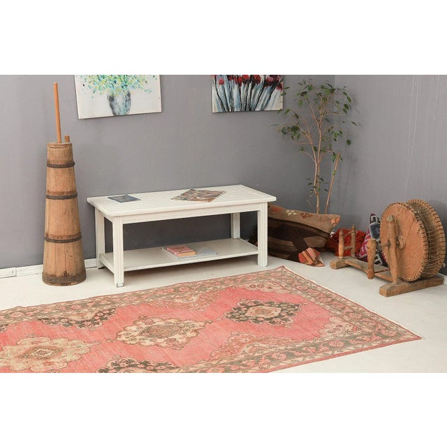 Mid 20th Century Vintage Worn Out Turkish Area Rug For Sale In Los Angeles - Image 6 of 7