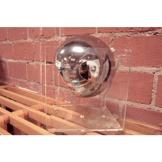 1970s Plexi Box Chrome Lamp For Sale - Image 5 of 7