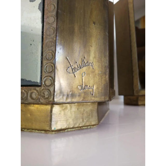 Brass and Mirror Table Lamps by Christian Leroy, 1960s, Set of 2 For Sale - Image 4 of 13