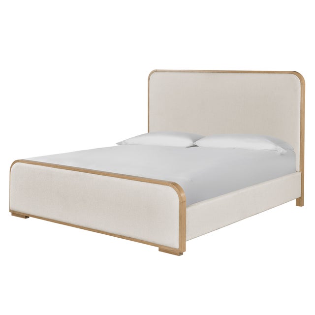 Simple yet inspired, the Upholstered Panel Bed combines a plush white body perfectly highlighted by a fresh, oak-finished...