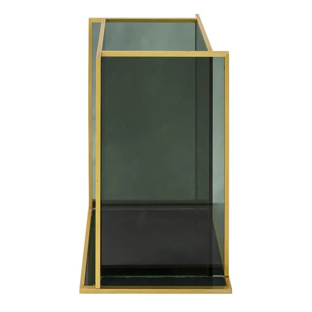 Gold Mid-Century Italian Glass & Brass Umbrella Stand For Sale - Image 8 of 8