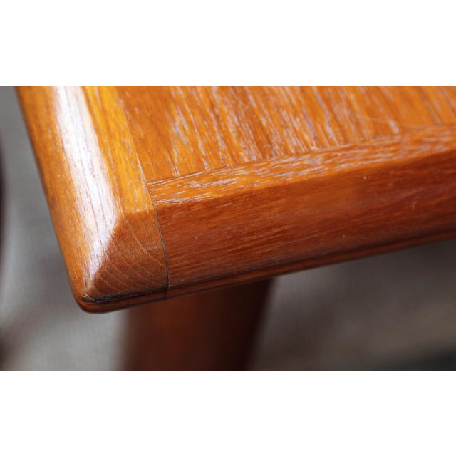 Burnt Orange 1960s Mid Century Danish Modern 8 Foot Teak Draw Leaf Table For Sale - Image 8 of 14