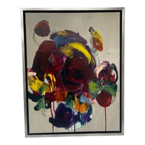 Contemporary Abstract Mixed-Media Framed Painting