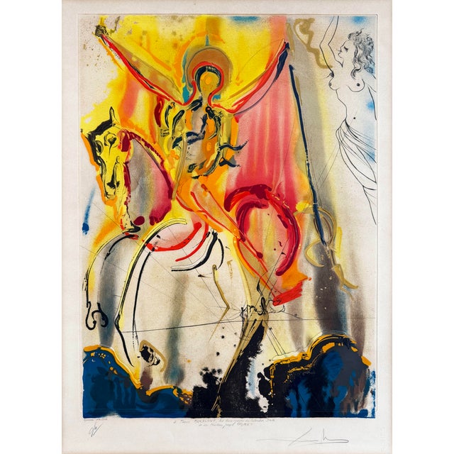 Salvador Dali, Le Cavalier Triomphant, 1973, Drypoint Etching on Chromolithograph For Sale - Image 12 of 12