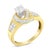 Haus of Brilliance 14K Two-Toned Gold Round, Baguette and Princess Cut Diamond Ring (1 1/8 Cttw, H-I Color, SI2-I1 Clarity) - Size 6 For Sale - Image 4 of 7